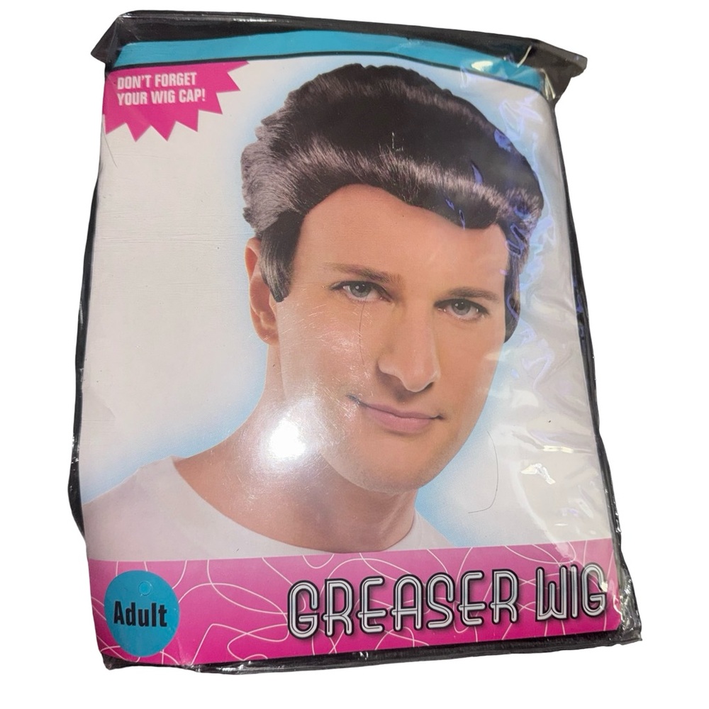 Grease Wig for Men - Black - Adult